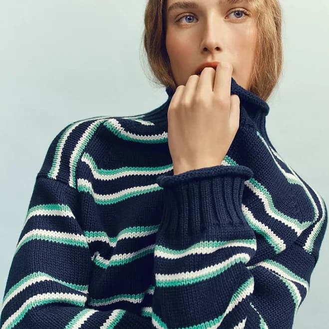 J.Crew Women's 2025 Rollneck sweater in stripe