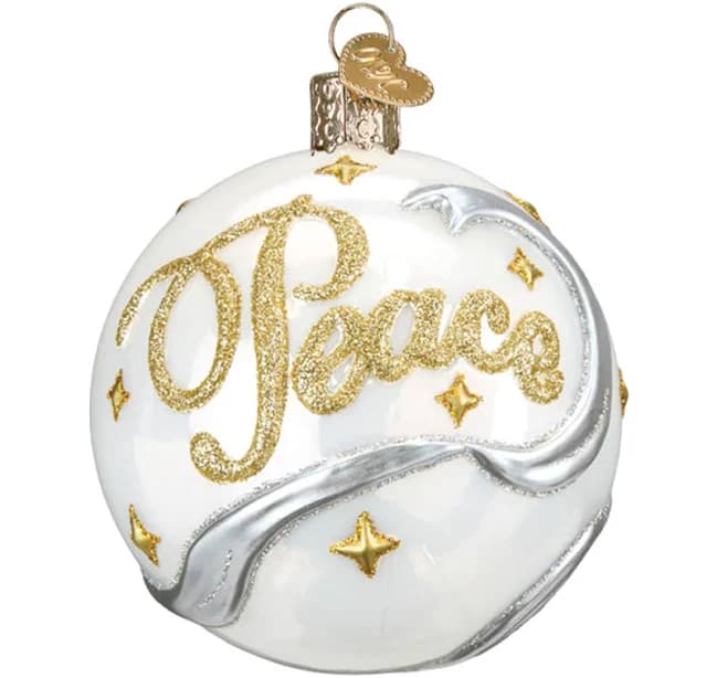 Old World Christmas Peace & Joy Round Ornament