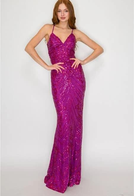 Pippa & Pearl Women's Maxine Sequin Lace Up Back Gown
