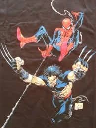 WOLVERINE SPIDER-MAN T-SHIRT Unused Wizard World Chicago 2002 Front and Back L
