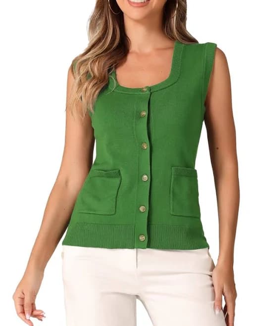 Daring Diva Women's Ribbed Knitted Sweater Vest