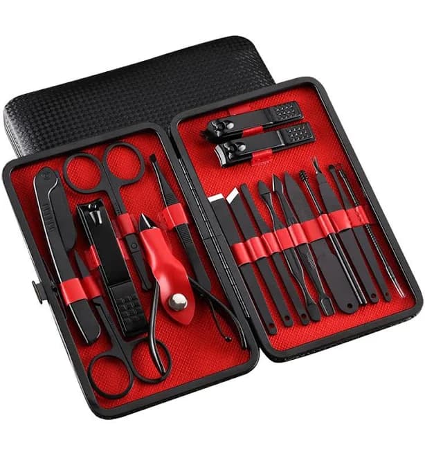 Manicure Set with Pedicure Kit, Nail Clippers, Professional Grooming Kit, Nail Tools, 18 In