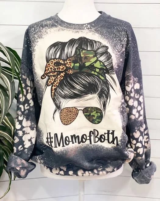 Mom of Both Leopard Sweatshirt