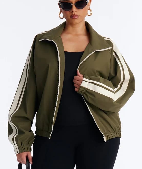 Fashion Nova Women's Trackstar Windbreaker Jacket