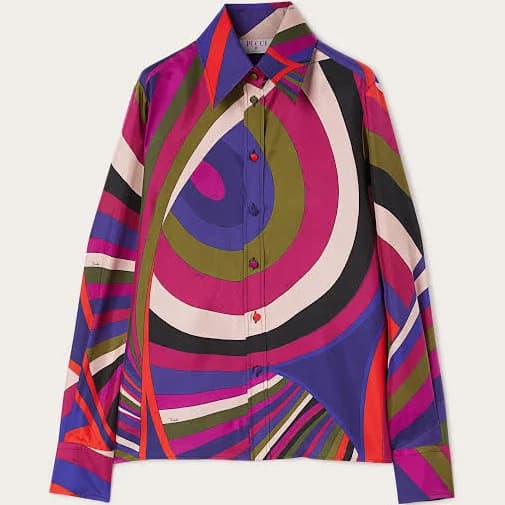 Pucci Iride Print Silk Twill Shirt