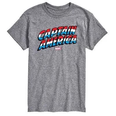 Marvel Captain America Logo Type Print Short Sleeve T-Shirt