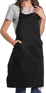 Adjustable Bib Apron with Long Ties for Women Men 18 Colors Chef Kitchen Cooking