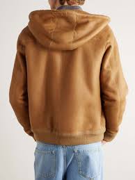 LOEWE Logo-Appliquéd Shearling Hooded Jacket for Men | MR PORTER