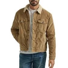 Wrangler Men's Sherpa Lined Corduroy Trucker Jacket