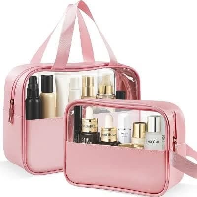 Mber 2Pcs Set TSA Approved ClearToiletry Bag