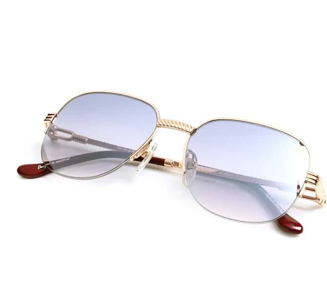 Vintage Frames Mayor Half Rim 18KT Gold Gold Sunglasses Gradient Lenses