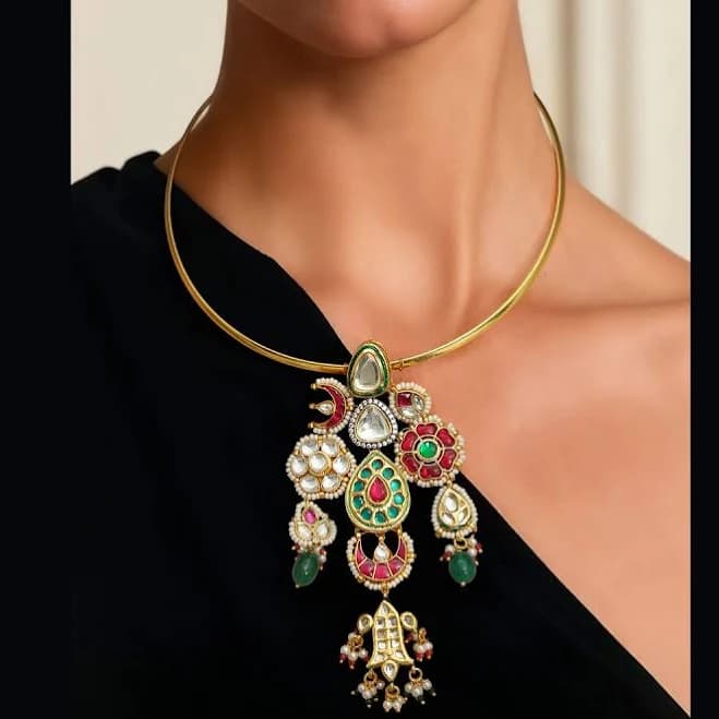 Multi Fusion Tiered Pendant Statement Necklace