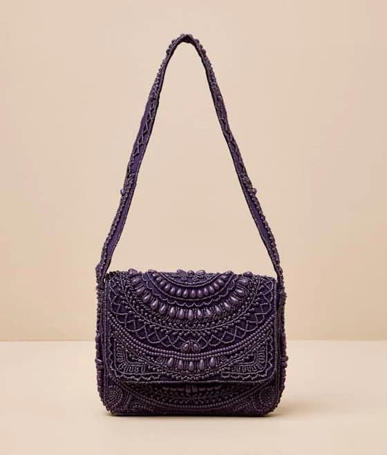 Lulus Beaded Cotton Shoulder Bag