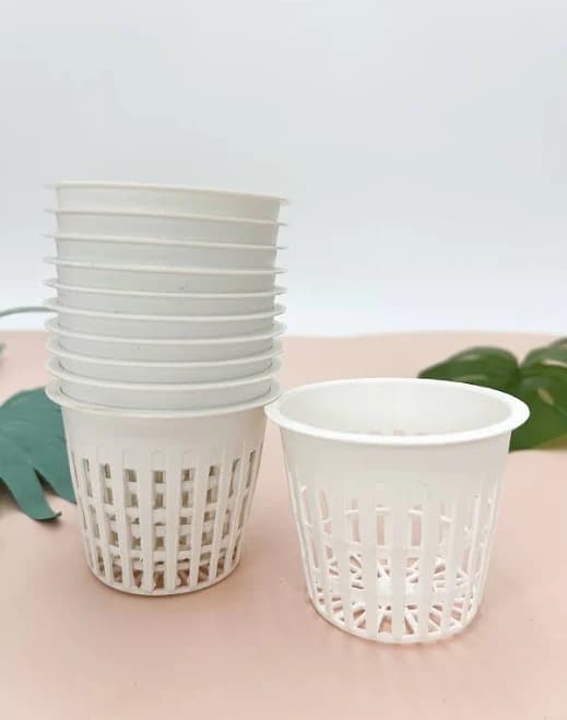 3 inch White Net Pot Set of 10