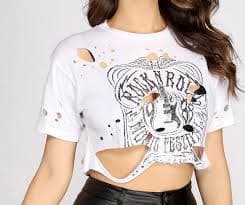 Windsor Destructed Rock Festival Cropped Tee | MainPlace Mall
