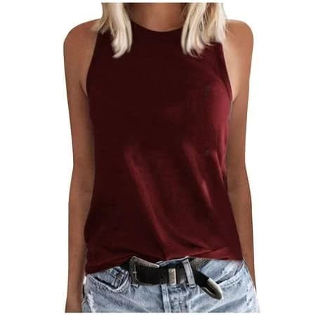 Women's Sleeveless Crewneck Tank Tops