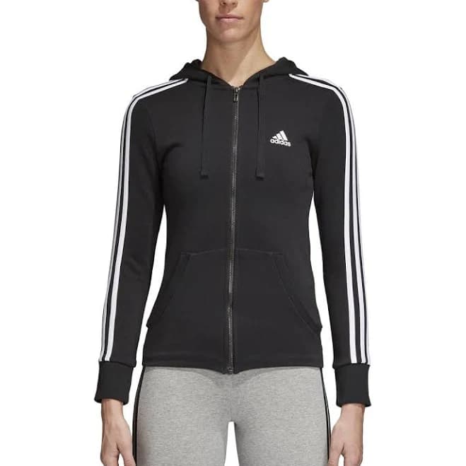 adidas Women's Essentials 3 Stripe Full Zip Hoodie