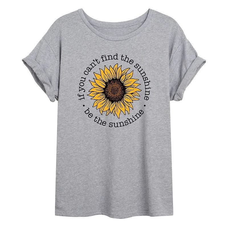 Hybrid Apparel Juniors Oversized Sunshine Graphic Tee