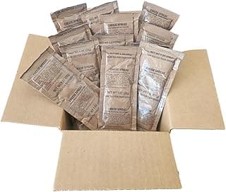 MRE Cheddar Cheese Spreads - Individual 1oz. Cheese Packets available in Classic Cheddar Cheese and Jalapeno Cheddar Cheese Flavors - Authentic USGI Ration Components, select 12, 24, 48 or 100 Pack! (12, Cheddar)