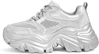 Chunky Sneakers for Women Fashion Platform White Leather Casual Dad Shoes Comfortable Wedge Walking Sport Sneakers