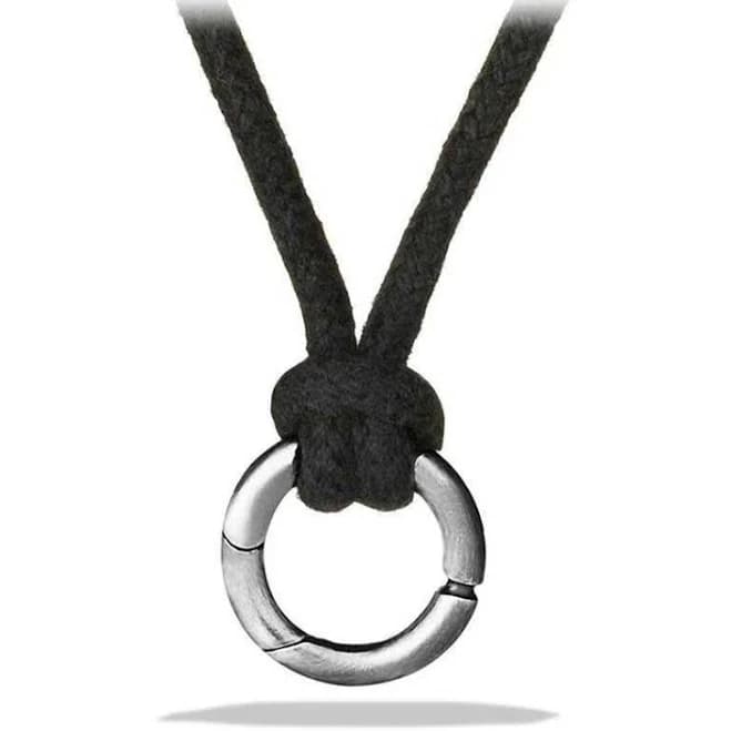 David Yurman Men's Circle Amulet Necklace in Sterling Silver and