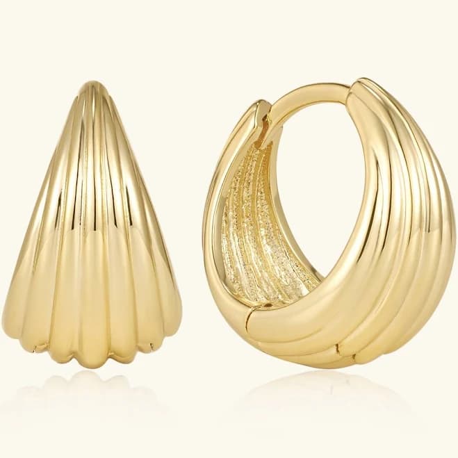 18K Gold Chunky Hoop Earrings