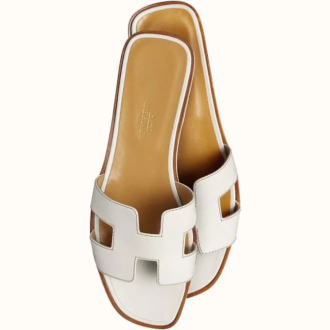 Hermes White Oran Sandal 35 / White by The-Collectory