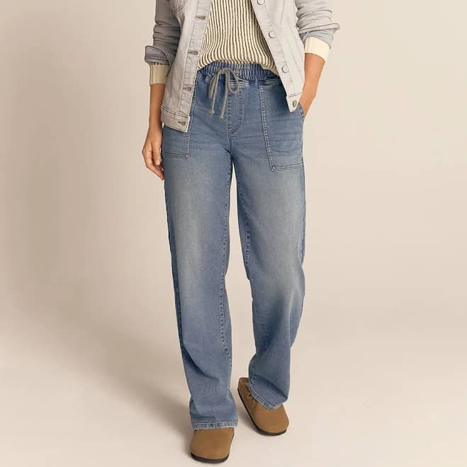 maurices Women's High-Rise Pull-On Wide Leg Jeans