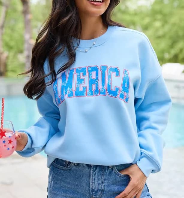 Pink Lily America Floral Sweatshirt
