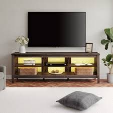 70 Inch TV Stand for 75'' TV, Classic Entertainment Center TV Console - Overstock - 33613983