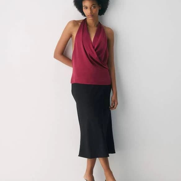 Aritzia Wilfred Women's Martini Satin Halter Top