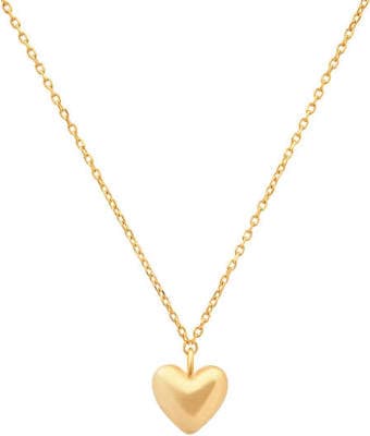 Gold Vermeil Puffed Heart Pendant Necklace
