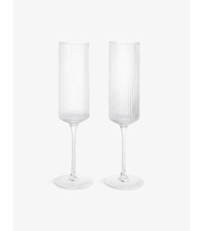 Ferm Living Ripple Champagne Flutes (Set of 2)