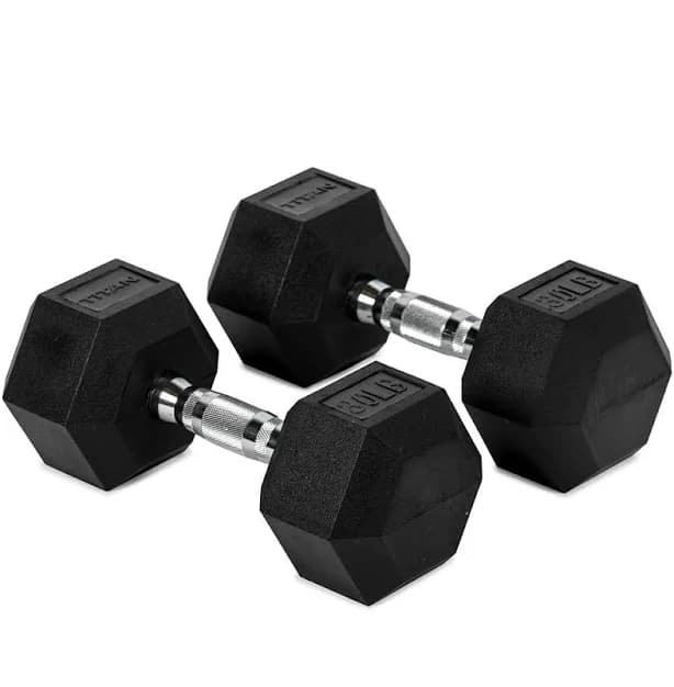 Titan Fitness Rubber Hex Dumbbells Shop Premium Dumbbells & Dumbbell Sets