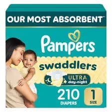 Pampers Swaddlers Ultra Diapers, Size 1