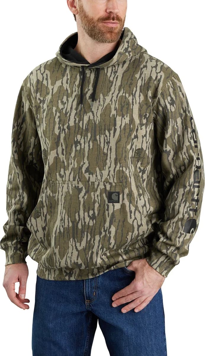 Carhartt Men's Loose Fit Midweight Camo Logo Sleeve Graphic Sweatshirt
