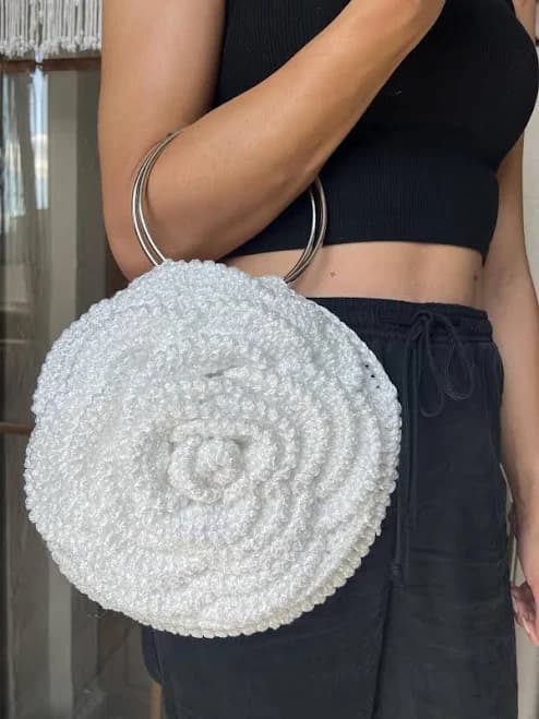 Unique Statement Crochet Flower Bag