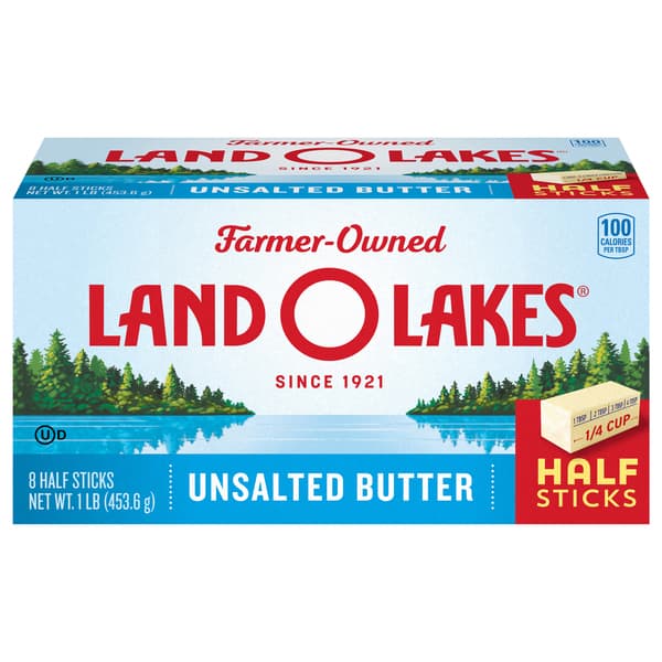 Land O Lakes Unsalted Butter 8 Half Sticks