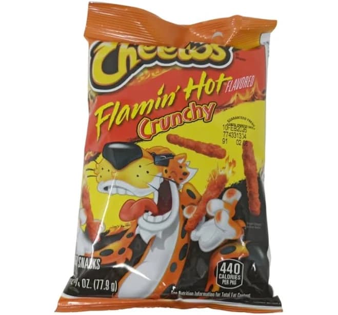 Cheetos Flamin' Hot Crunchy Snacks 2.75 oz Bag Intense Heat, Irresistible Crunch for Spicy Snacking Pack 6
