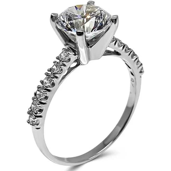Luxuria 2 Carat Cubic Zirconia Engagement Ring in 925 Sterling Silver