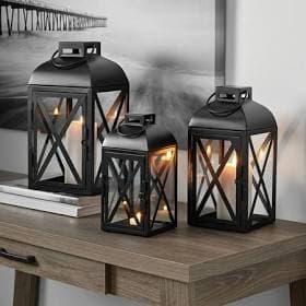 Mainstays Decorative Black Metal Pillar Candleholder Lantern