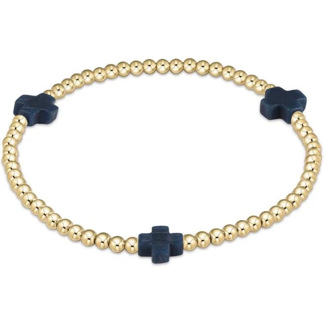 egirl Signature Cross Gold Pattern 3mm Bead Bracelet