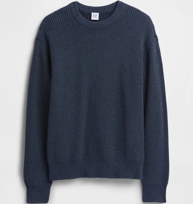 Gap Boys Relaxed Shaker-Stitch Crewneck Sweater