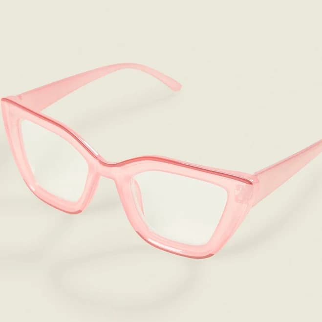 Lane Bryant Plus Size Pink Translucent Cateye Reading Glasses