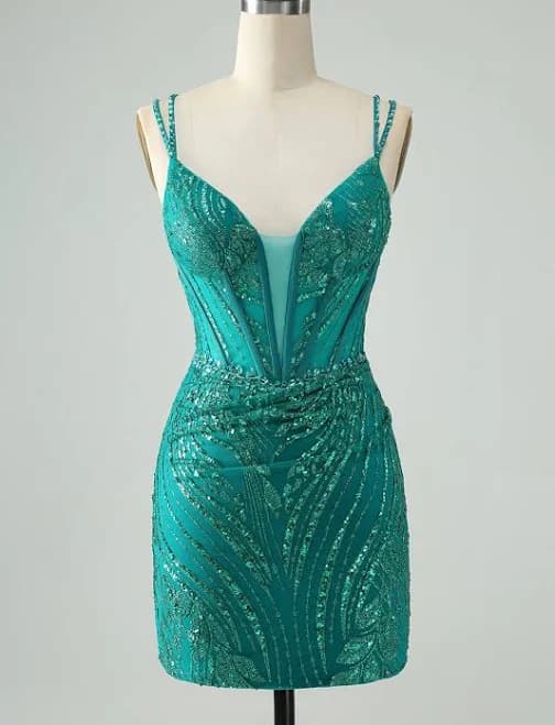 Zapaka Women's Sparkly Sequin Homecoming Dress