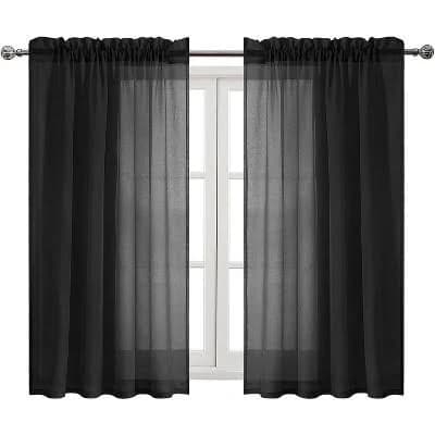 Home Mart Goods Sheer Window Rod Pocket Curtain Set
