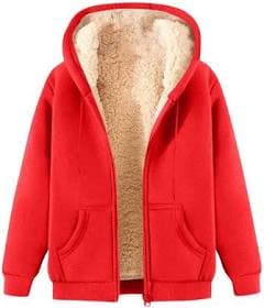 Mohiass Unisex Fleece Sherpa Lined Hoodie Jacket