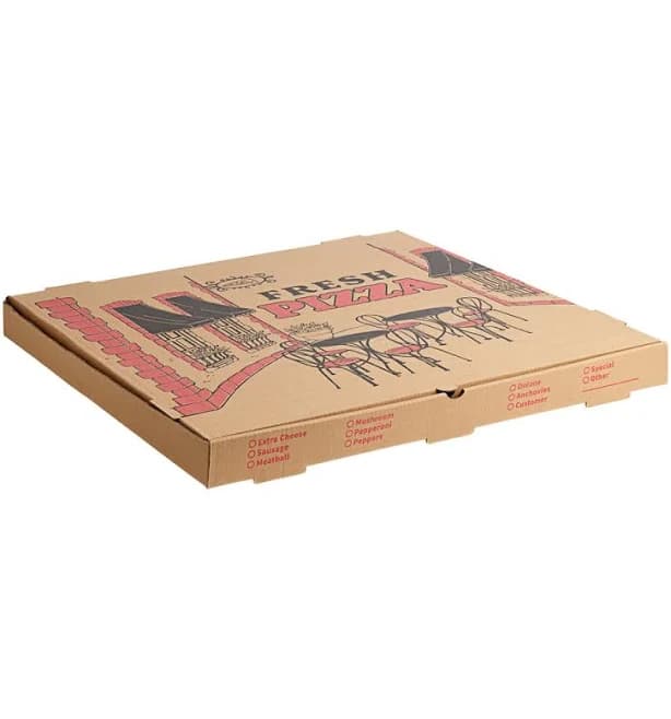 Choice 24" x 24" x 2" Kraft Corrugated Pizza Box - 25/Bundle