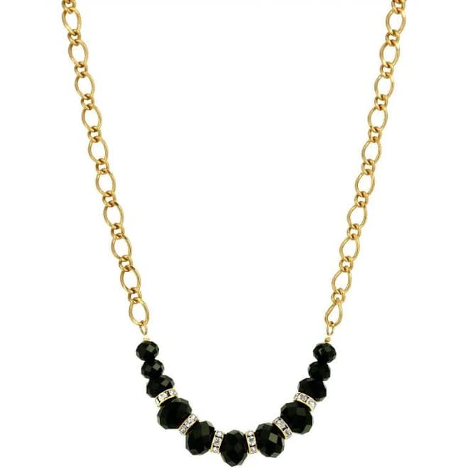 Minuit Black Glass Bead Necklace