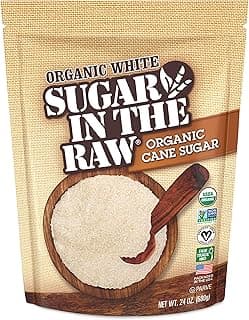 Sugar In The Raw Organic Granulated White Premium Cane Sugar, Pure Natural Sweetener, Hot & Cold Drinks, Coffee, Cooking, Baking, Vegan, Gluten-Free, Non-GMO, Bulk Sugar, 24 oz Bag (1-Pack)